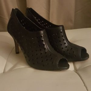 Peek-a-boo Leather Booties